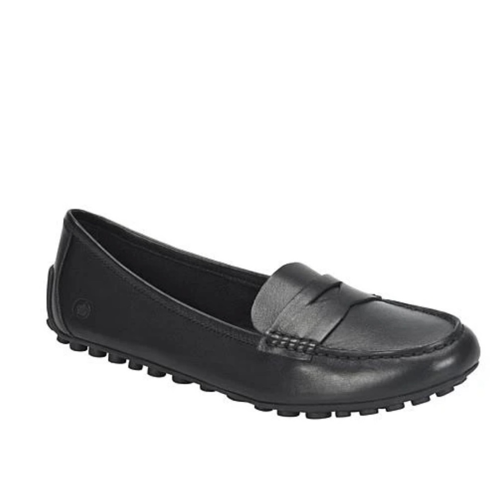 Born Black Leather Penny Loafers